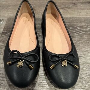 Kate Spade Black Leather Willa ballet flats size 10